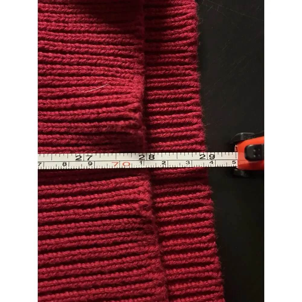 Nautica Men’s Sweater Red Black Grey Stripe Knit Crew Neck XXL